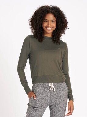Vuori Daydream Crew Top Women’s Large Oregano Green Long Sleeve Performance Tee